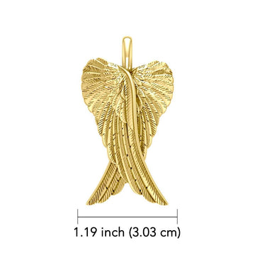 Angel Wings 14K Yellow Gold Pendant GPD2933 - Jewelry